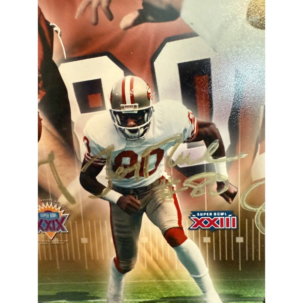 San Francisco 49ers Super Bowl MVP Signed Steve‎ Young Jerry Rice Montana art